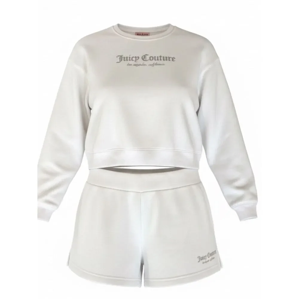 Juicy Couture Two piece fleece short set. Long sleeve with Juicy Logo